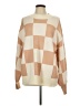 Zesica Checkered-gingham Tan Pullover Sweater Size XL - photo 1