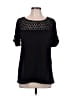 Hi-Line Black Short Sleeve Top Size L - photo 1