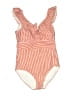 aava Stripes Orange One Piece Swimsuit Size M - photo 1