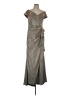 Xscape Metallic Silver Cocktail Dress Size 10 - photo 1