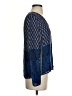 Massimo Dutti Paisley Blue Long Sleeve Silk Top Size 4 - photo 4