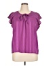Joanna 100% Polyester Purple Short Sleeve Blouse Size XL (petite) - photo 1
