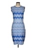J. McLaughlin Chevron-herringbone Blue Cocktail Dress Size L (estimated) - photo 1