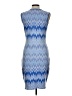 J. McLaughlin Chevron-herringbone Blue Cocktail Dress Size L (estimated) - photo 2