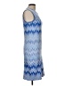 J. McLaughlin Chevron-herringbone Blue Cocktail Dress Size L (estimated) - photo 4