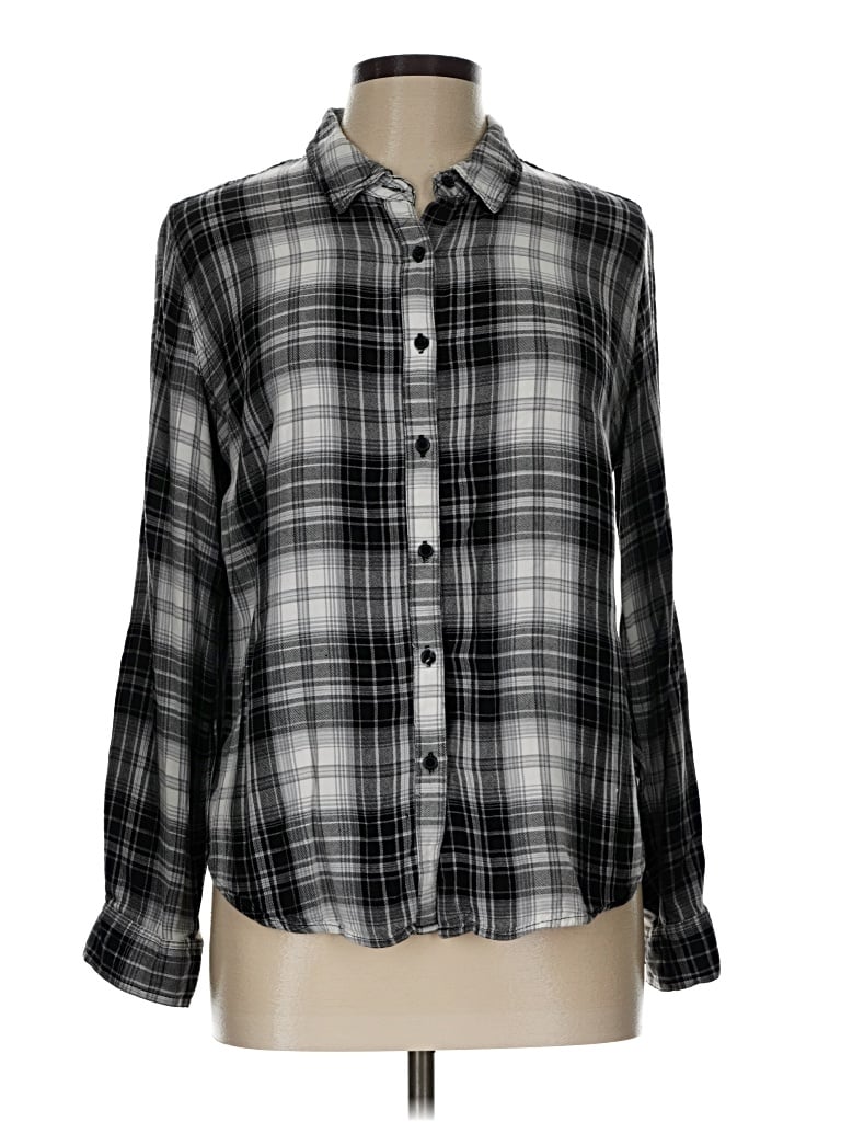 Pre-owned Como Vintage Long Sleeve Button Down Shirt In Gray