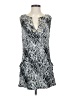 Mandarin Blue Graphic Silver Cocktail Dress Size XS - photo 1