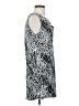 Mandarin Blue Graphic Silver Cocktail Dress Size XS - photo 4