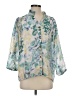 Jodifl Floral Blue 3/4 Sleeve Blouse Size S - photo 1