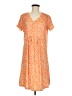 Pixie Lady Print Orange Casual Dress Size M - photo 1
