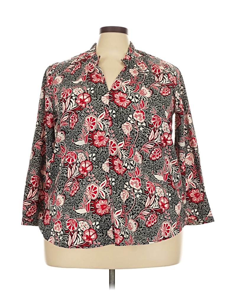 Lane Bryant 3/4 Sleeve Blouse In Red