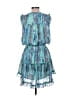 Adrienne 100% Polyester Paisley Blue Cocktail Dress Size L - photo 2