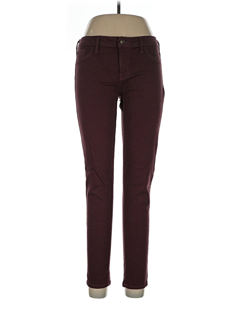 Pre-owned Just Black Jeggings In Burgundy