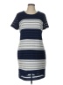 Beige by ECI Stripes Blue Casual Dress Size L - photo 1