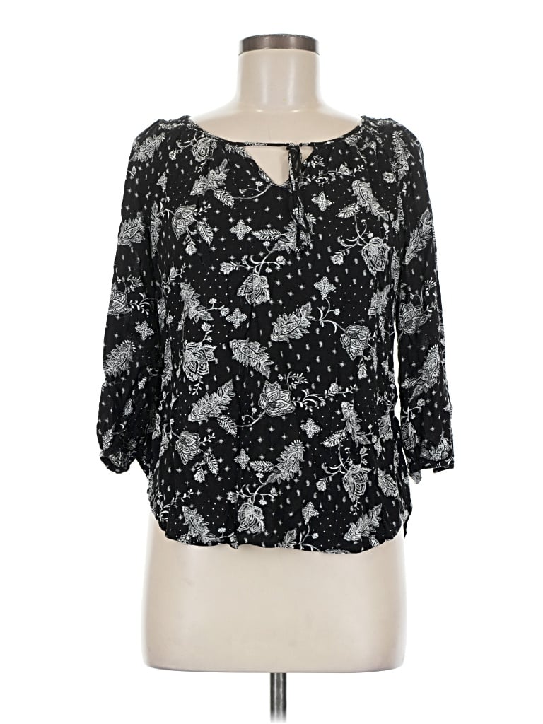 Pre-owned Westport 3/4 Sleeve Blouse In Black