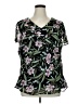 JM Collection 100% Rayon Black Short Sleeve Blouse Size 16 - photo 1