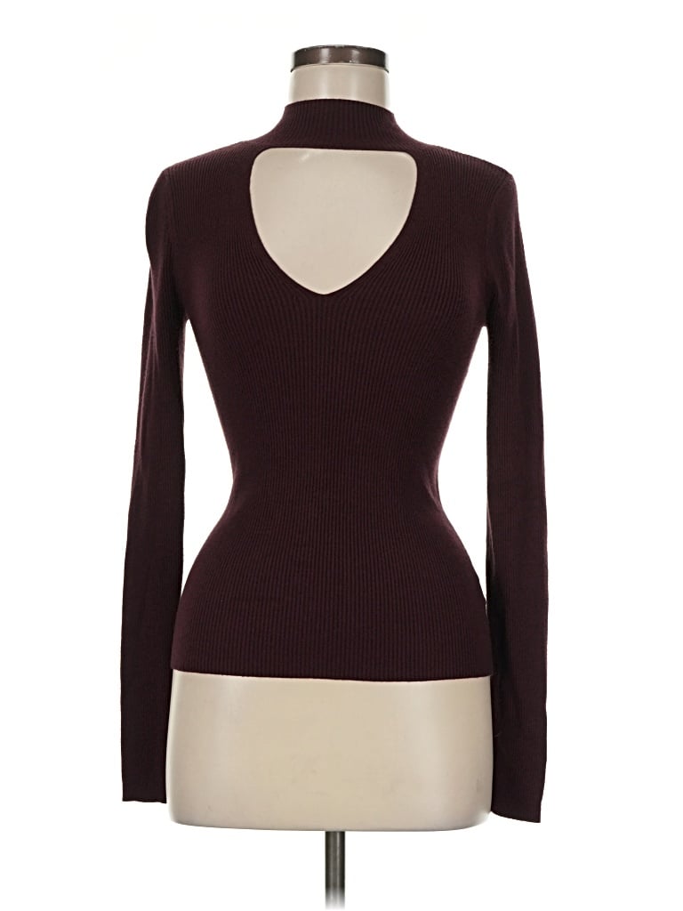 Pre-owned Express Turtleneck Sweater In Burgundy