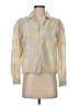 Just 100% Cotton Metallic Ivory Long Sleeve Blouse Size XS - photo 1