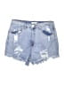 rue21 Hearts Blue Denim Shorts Size 5 - photo 1