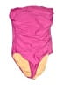 J.Crew Color Block Pink One Piece Swimsuit Size 8 - photo 1