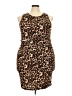 Shein Curve Animal Print Brown Cocktail Dress Size 20 Plus (4) - photo 1