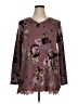 Unbranded Floral Burgundy Long Sleeve Blouse Size XL - photo 1