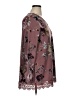 Unbranded Floral Burgundy Long Sleeve Blouse Size XL - photo 4
