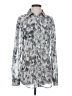 Kardashian Kollection 100% Polyester Animal Print Silver Long Sleeve Blouse Size XS - photo 1