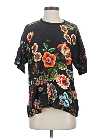 Johnny Was Short Sleeve Silk Top (view 1)