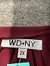 WD.NY 100% Polyester Burgundy Long Sleeve Blouse Size 2X - photo 7