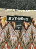 Express 100% Polyester Chevron-herringbone Silver Brown Casual Skirt Size S - photo 4