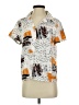 Shein 100% Polyester Print Orange Short Sleeve Blouse Size 4 - photo 1