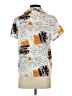 Shein 100% Polyester Print Orange Short Sleeve Blouse Size 4 - photo 2