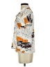 Shein 100% Polyester Print Orange Short Sleeve Blouse Size 4 - photo 5