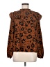 Topshop Animal Print Brown Long Sleeve Blouse Size 8 - photo 1