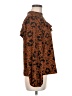 Topshop Animal Print Brown Long Sleeve Blouse Size 8 - photo 4