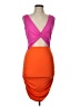 Shein Color Block Orange Cocktail Dress Size L - photo 1