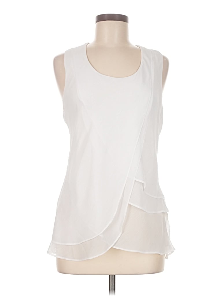 Pre-owned Milano Sleeveless Blouse In White