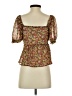 Louna 100% Polyester Brown Short Sleeve Blouse Size S - photo 2