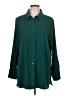 Susan Graver Solid Teal Long Sleeve Blouse Size L - photo 1