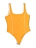 Kittenish Color Block Yellow One Piece Swimsuit Size L - photo 1