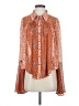 Free People 100% Polyester Orange Long Sleeve Blouse Size S - photo 1