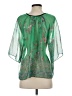 Konrad + Joseph 100% Polyester Green 3/4 Sleeve Blouse Size S - photo 2