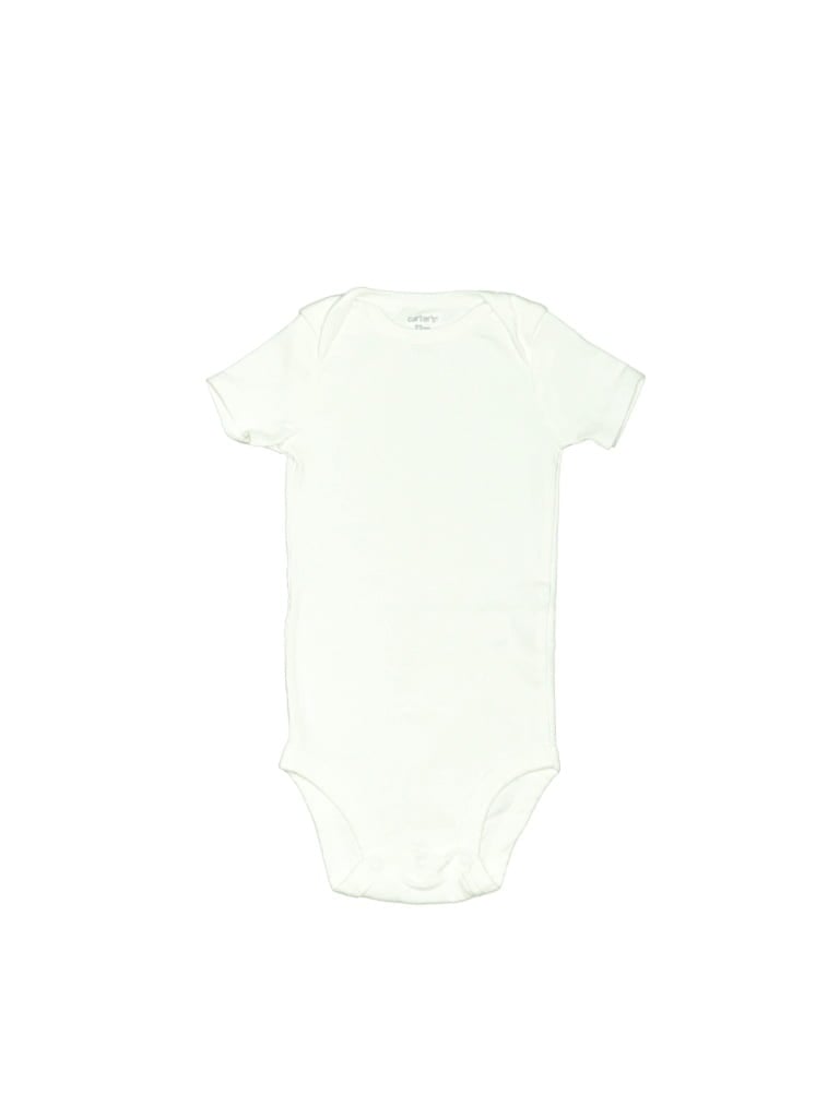 Pre-owned Carter's Babies' Short Sleeve Onesie In Ivory