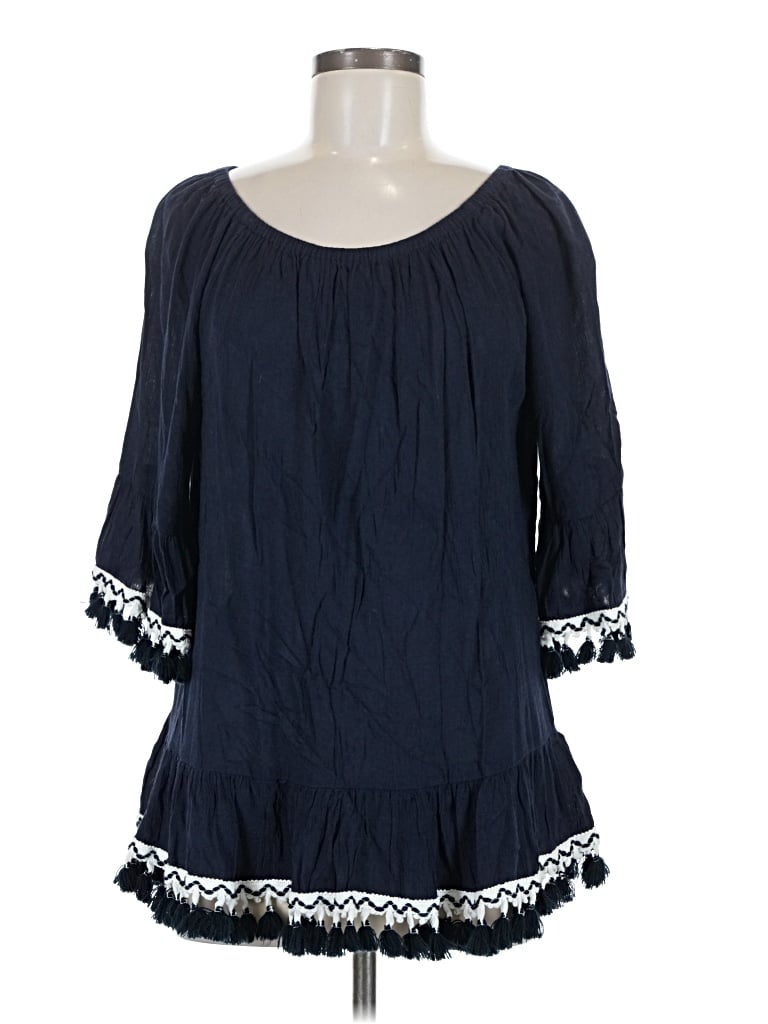 Pre-owned Crown & Ivy 3/4 Sleeve Blouse In Blue