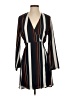 Lush 100% Polyester Stripes Gray Casual Dress Size S - photo 1