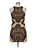 Three Floor 100% Polyamide Tan Brown Cocktail Dress Size 6 - photo 2