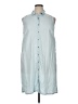 Reistor Blue Sleeveless Button-Down Shirt Size XL - photo 1