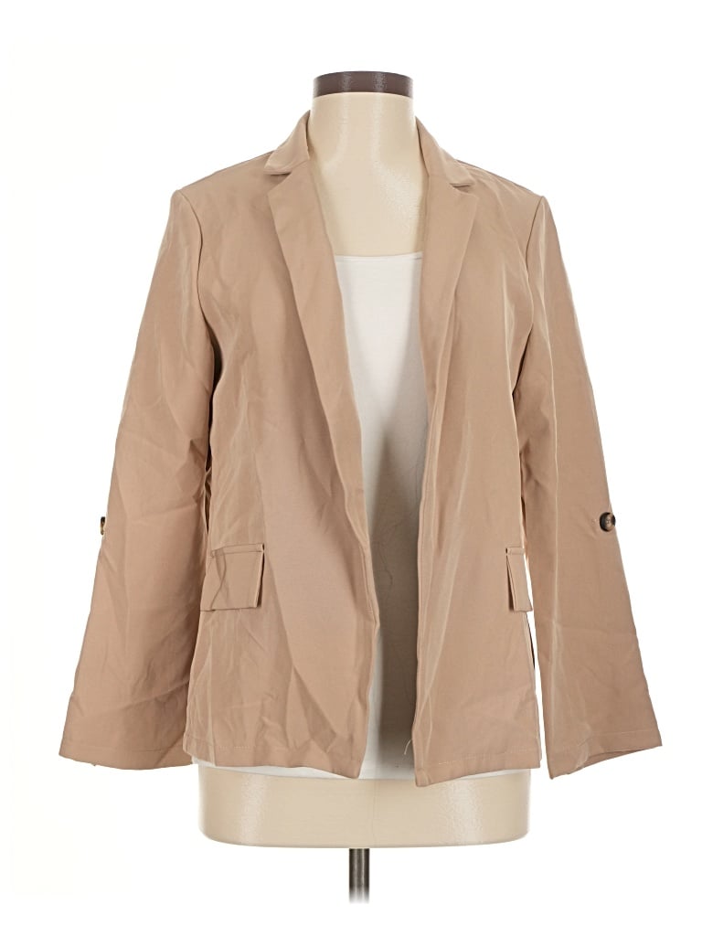 Pre-owned Shein Blazer Jacket In Tan