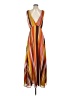 Unbranded 100% Polyester Stripes Orange Casual Dress Size XXS (estimated) - photo 1